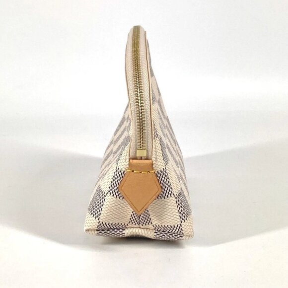 LOUIS VUITTON N60024 Damier Azur Pochette-Cosmetics Pouch Canvas White - Picture 4 of 15